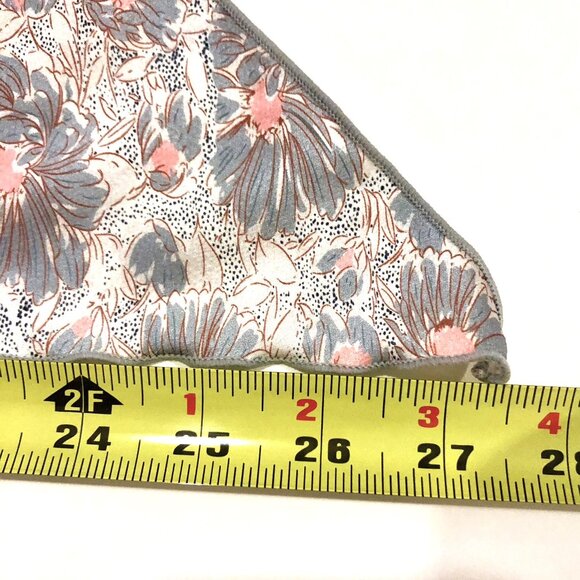 Anthropologie Hair Scarf Scrunchie Gray Pink Floral Pattern - Picture 9 of 11